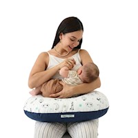 Almohada de Lactancia 5 en 1 – Estimulación – Azul Nubes, colecho, soporte de espalda, cojín de lactancia